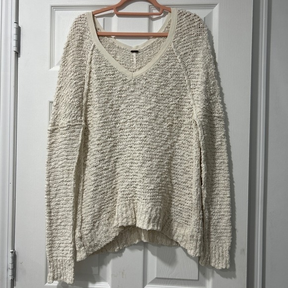 Free People Long Sleeve Oversized Sweater 98% Cotton Size XS Boho, Could Fit S/M - Picture 1 of 8